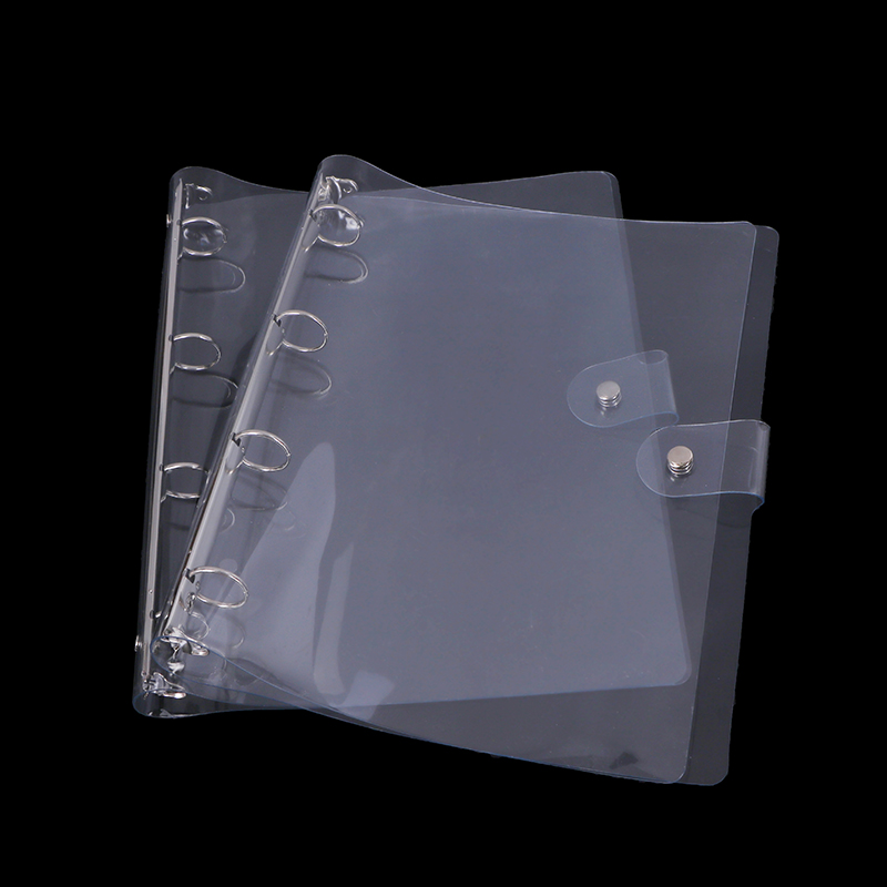 투명 컬러 플라스틱 클립 파일 폴더 1 개, A4/A5/A6/A7 노트북 루스 리프 링 바인더 플래너 의제 학교 사무용품